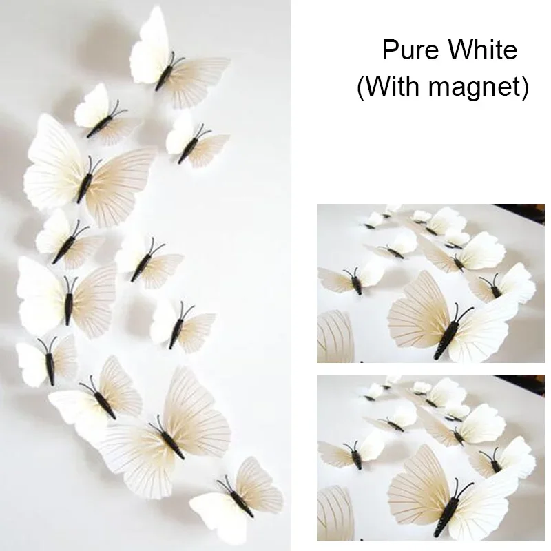 24Pcs 3D Butterfly Wall Sticker, 3 Sizes Butterfly Wall Decals for Home