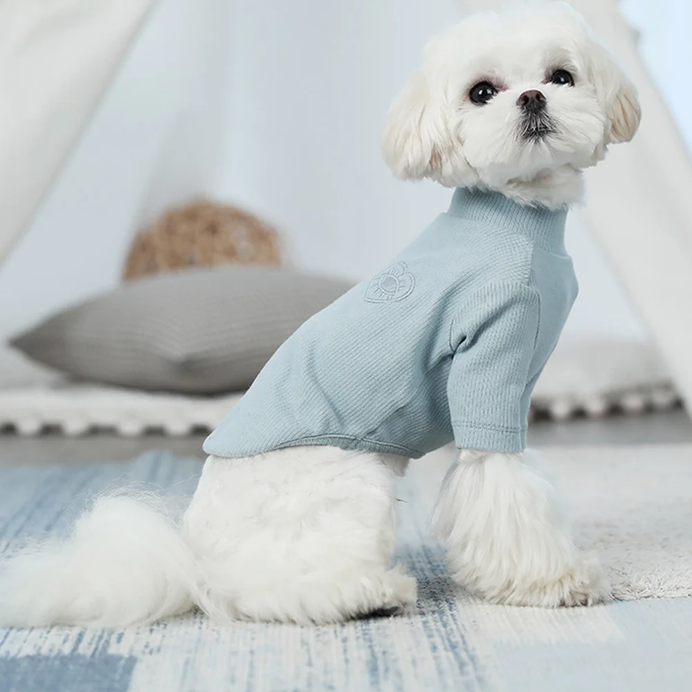 Autumn and Winter Dog Clothes Cotton Bottoming Shirt Tight Fitting Warm Stretch Long Dog Clothes Designer Dog Clothes Dog Shirt