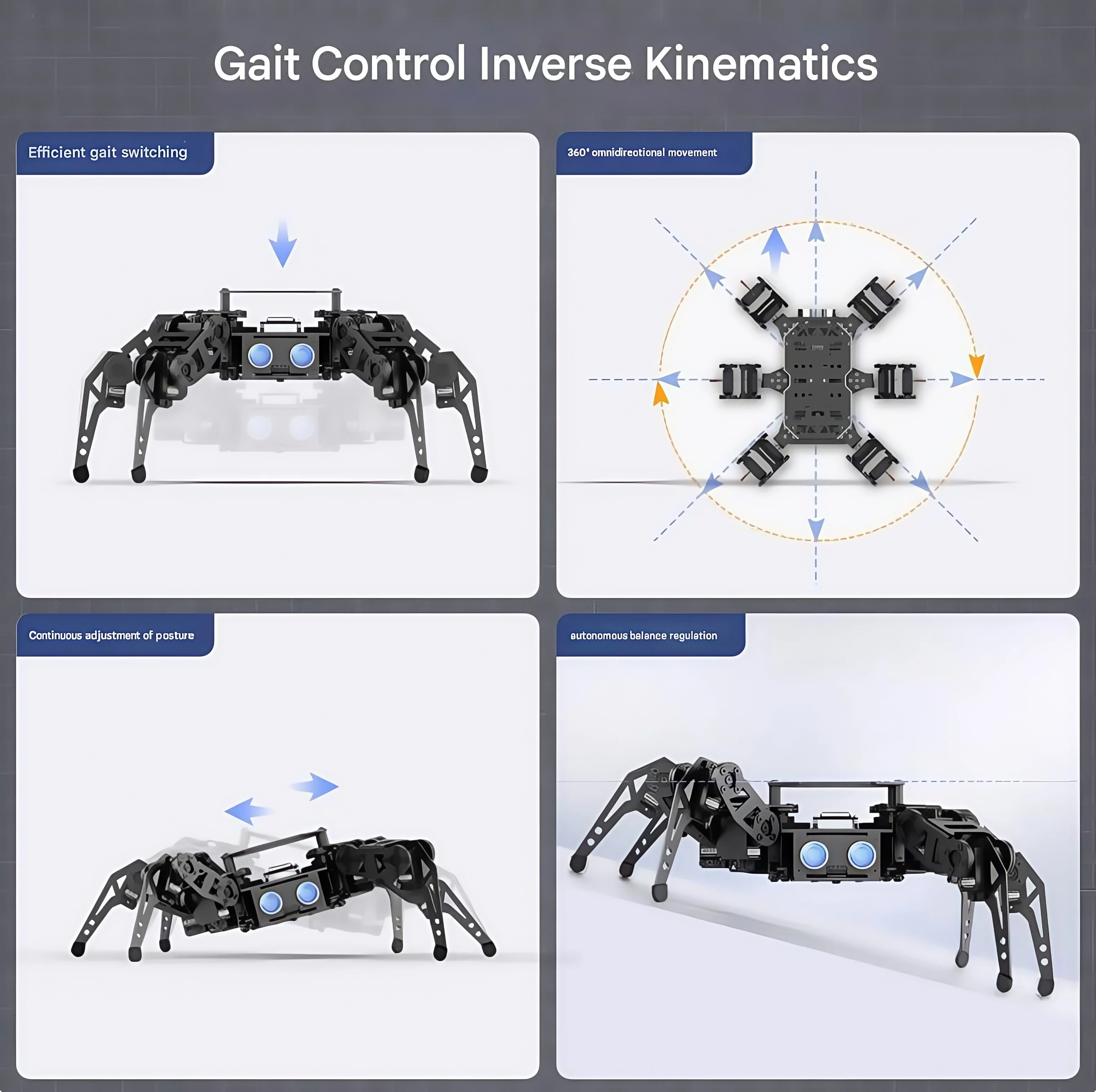 ESP32 hexapod robot miniHexa intelligent AI vision and voice interaction bionic spider Arduino programming