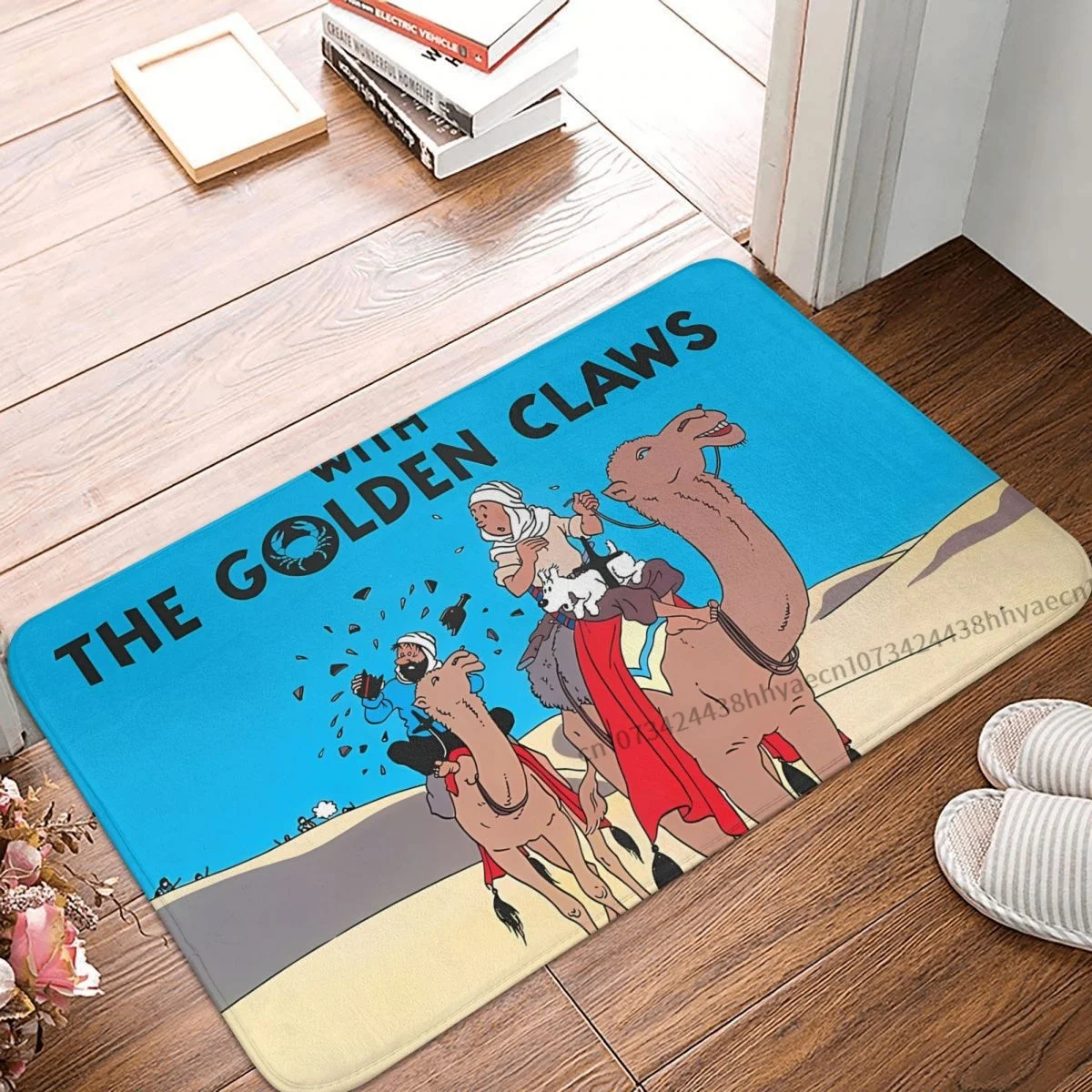 Tin Tin Anime Anti-Slip Doormat Kitchen Mat The Crab With The Golden Claws Hallway Carpet Entrance Door Rug Bedroom Decor