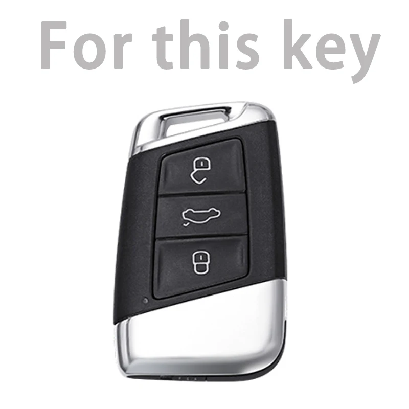 Leather TPU Car Remote Key Case Cover Shell For Skoda Kodiaq Superb A7 For VW Volkswagen Passat B8 Magotan Smart Keyless