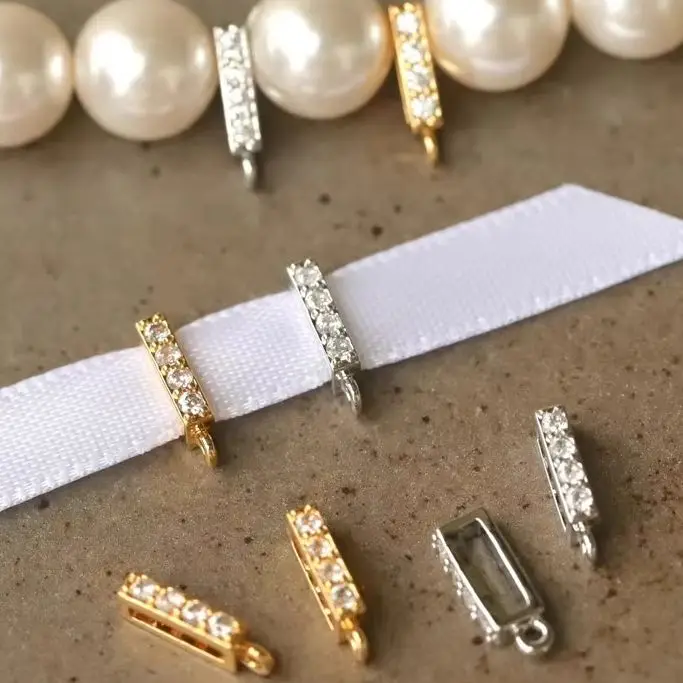 

2 шт. 9,2x3,6 мм DIY ювелирный аксессуар ручной работы прямоугольная цирконовая подвеска с позолотой для шейного ремешка