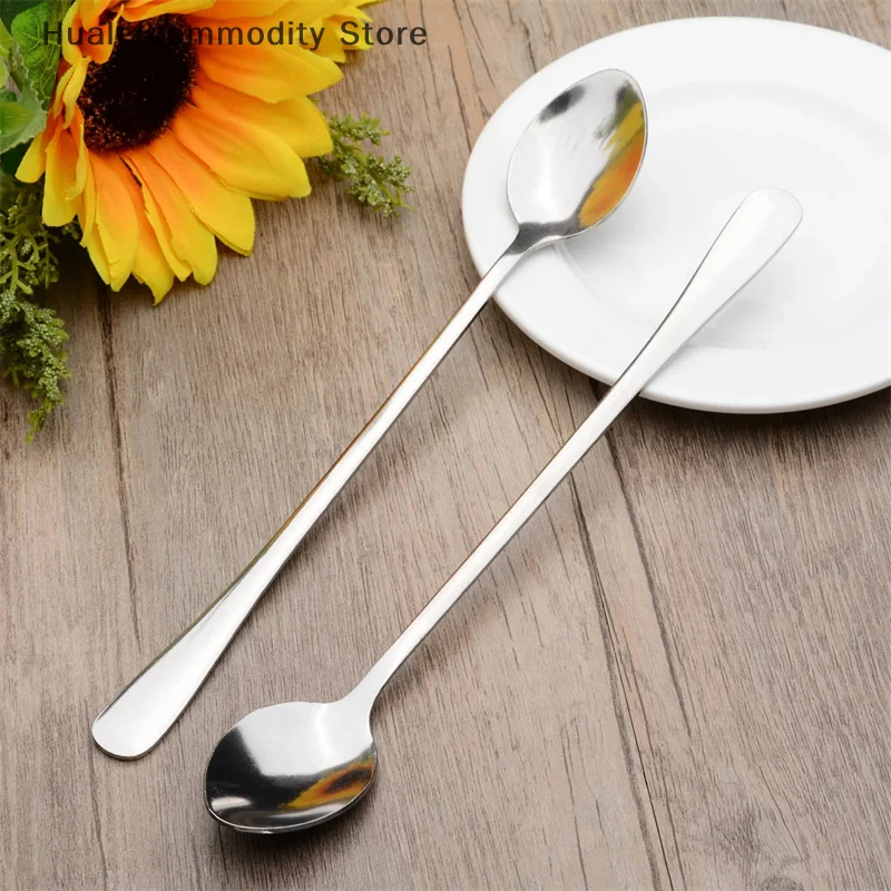 Cucchiaino da caffè durevole in acciaio inossidabile con manico lungo, gelato, dessert, cucchiaio da tè per accessori da cucina da picnic, cucchiaio per chicchi di caffè