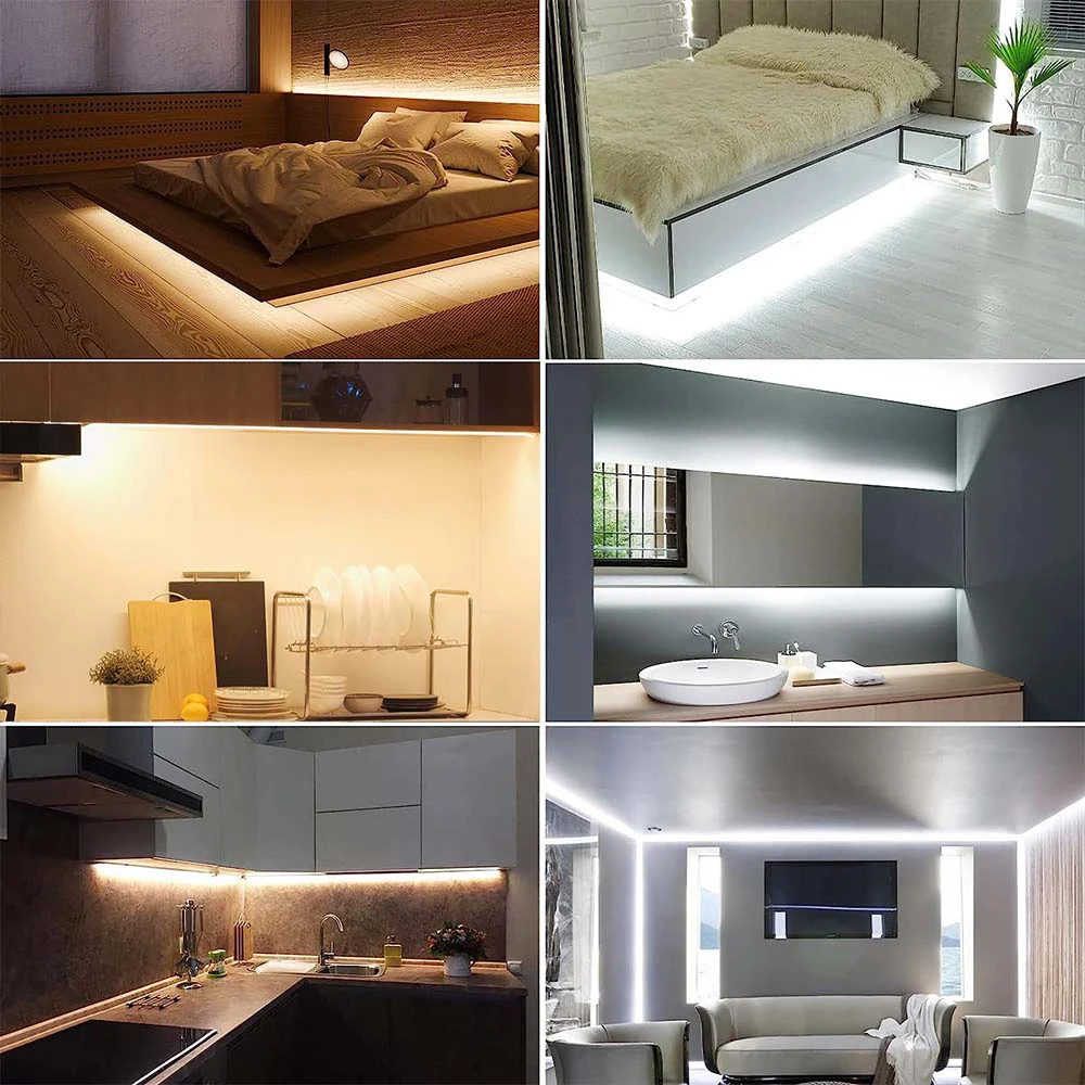 12V 24V 5m 10m 20m 50m 100m LED Strip Light 2835 120 LEDs Flexible Tape Bright 8mm PCB 13 Colors Home Decoration Not Waterproof