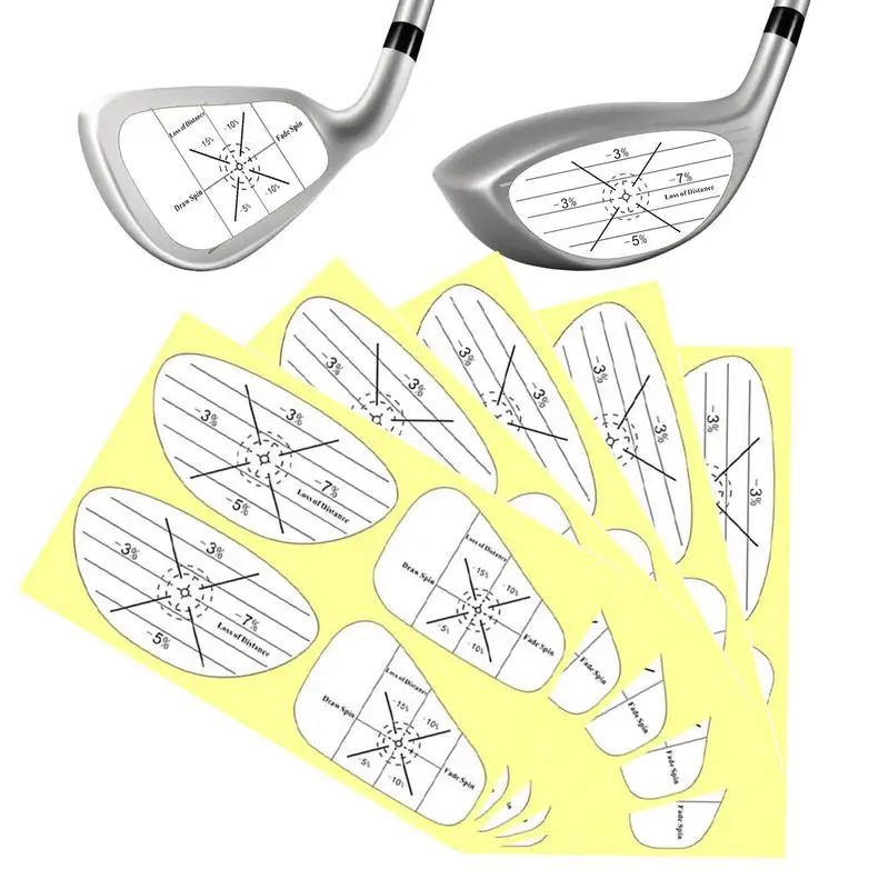 Impact Tape For Golf Clubs 5 Sheet Golf Strike Tape Impact Labels Golf Tape For Useful Training Aid Shot Consistency Analysis