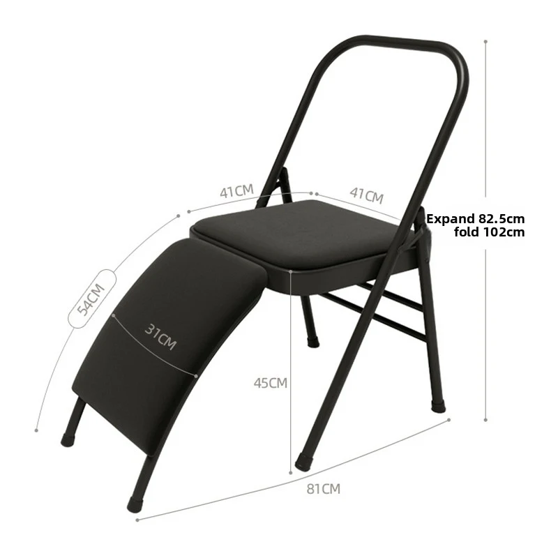 Cross-Legged Metal Chaise Steel Folding Yoga Headstand and Meditation Chair