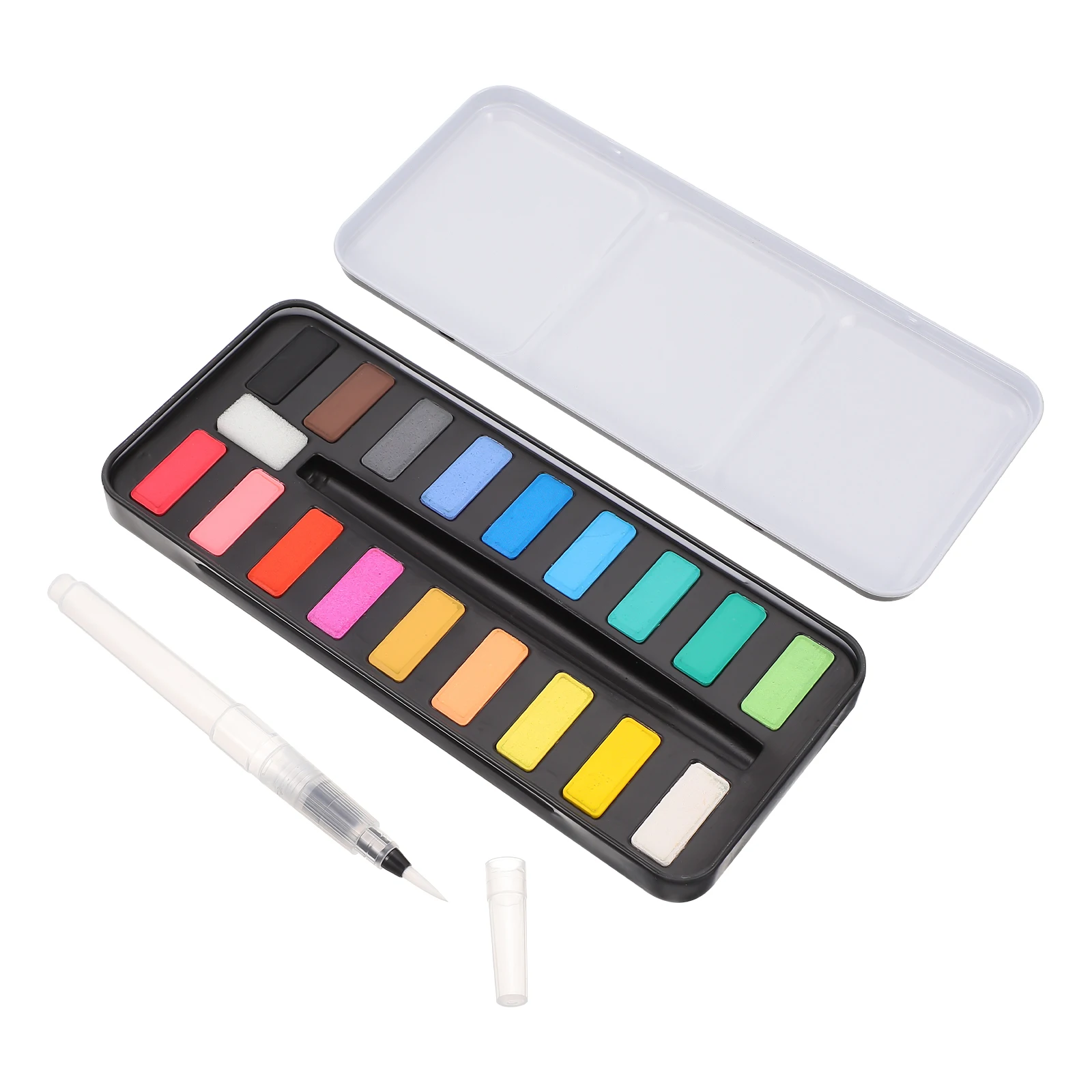 

1 set Watercolor Paint Set Solid Watercolor Pigment Kit Fiber PP Sponge Stainless Travel Portable Supplies Sketch Painting