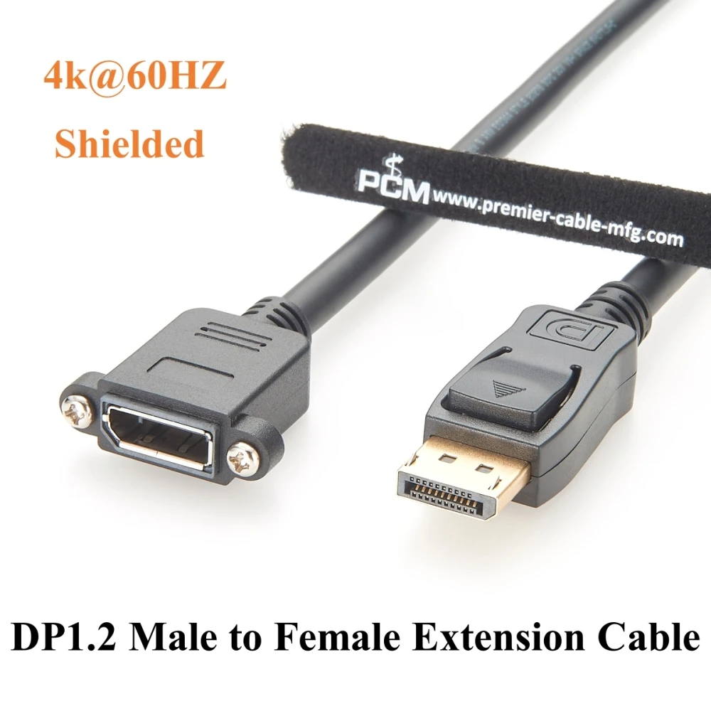 

DisplayPort Screw Panel Mount Extension Cable 4K@60Hz DP 1.2 Male to Female Audio Video Cable for HDTV, Monitor, Projector, PC