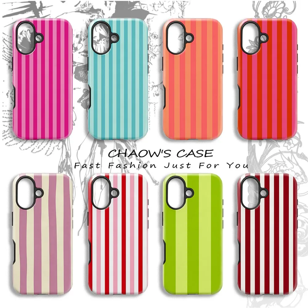 Multicolored Teal Stripe Phone Case for Samsung Galaxy S20 S23 S24 S25 S26 FE Plus Ultra Edge 4G 5G Luxury Double-layer Cover