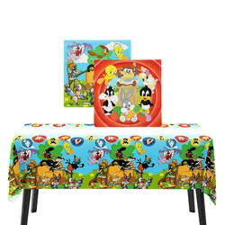 Looney Tunes Theme Double-sided Design Printing Napkin Birthday Party Cartoon Children Tablecloth Home Living Decor Table Linen