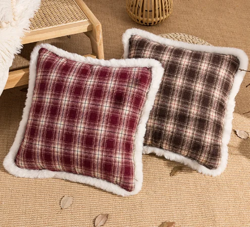 Sofa Pillow Cover American Retro Style Plush Lace Pillow Cover Homestay Sample Board Room Cushion Cover