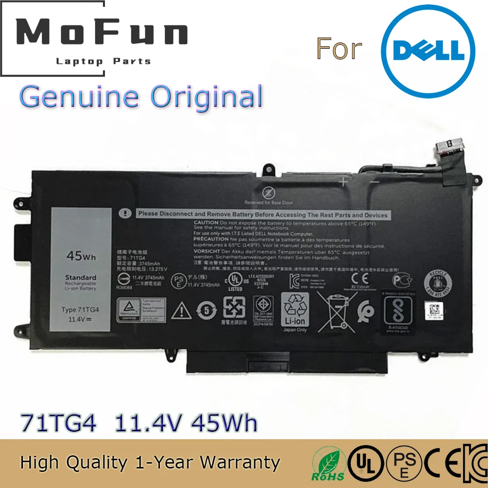 

Brand New Original 71TG4 11.4V 45Wh Laptop Battery for Dell Latitude 3189 5289 7280 7389 7390 2-in-1 Series CFX97