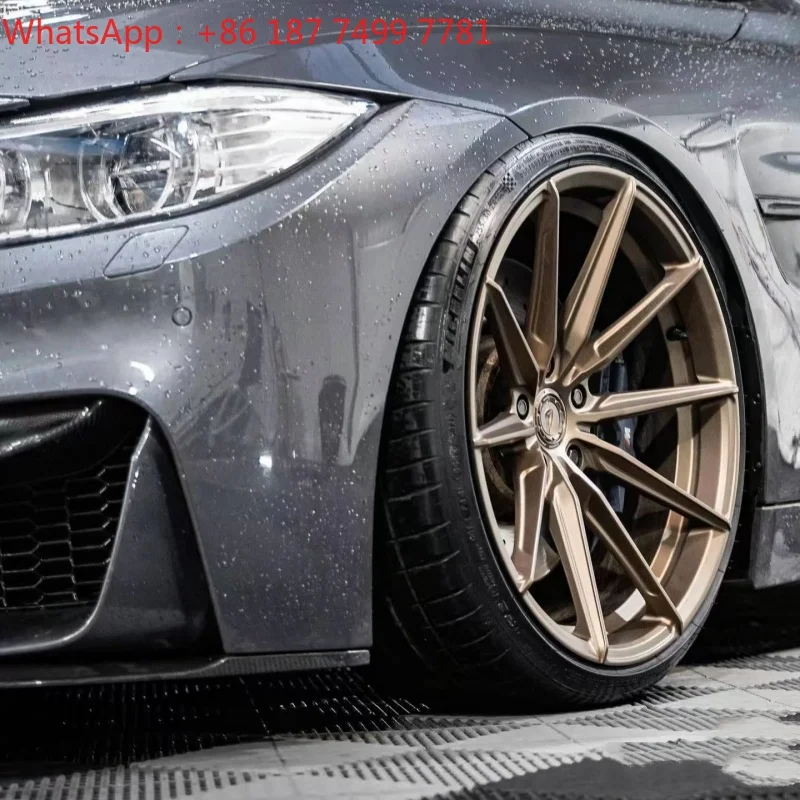 Custom Bronze One-Piece Forged Aluminum Wheels 5x108 5x112 5x114.3 5x120 35mm ET 19-22 Inch Passenger Car Rims