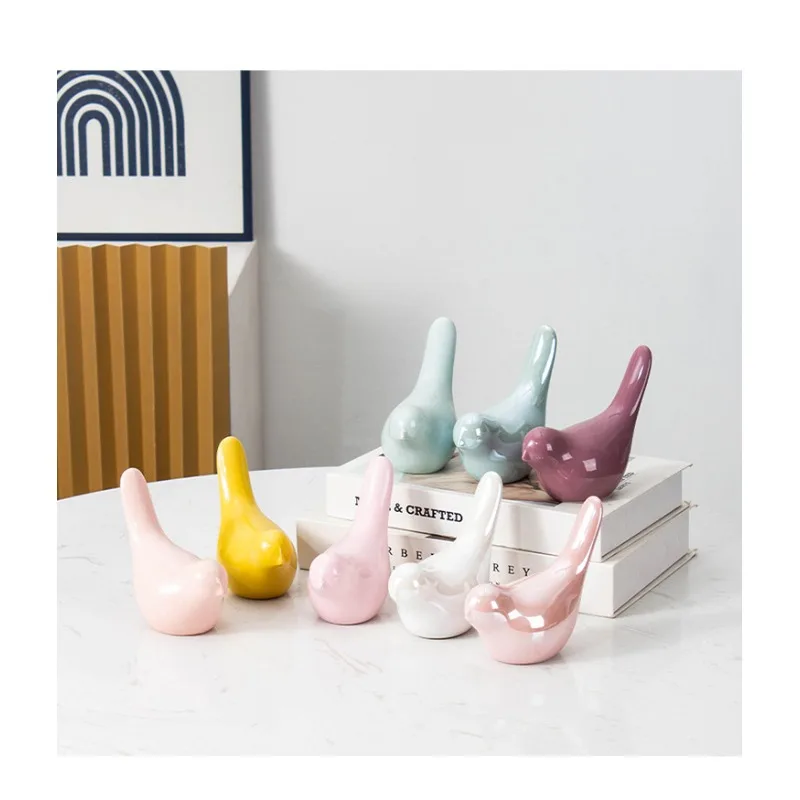 Nordic Modern Ceramic Bird Ornament Creative Cute Style Home Decor Soft Model Craft for House