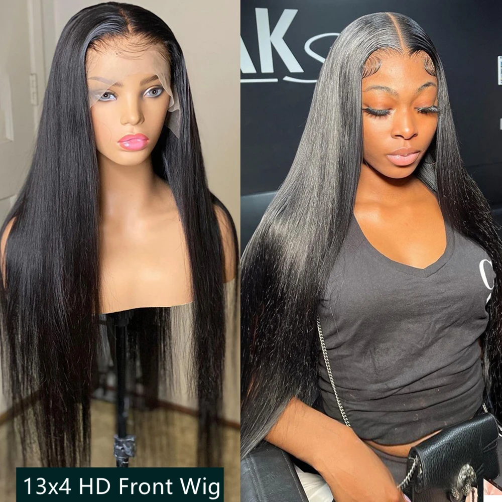 Straight Hair Glueless Wig 13×4 HD Lace Front Human Hair Preplucked Brazilian Human Wig Straight Lace Front Wig Women Human Hair