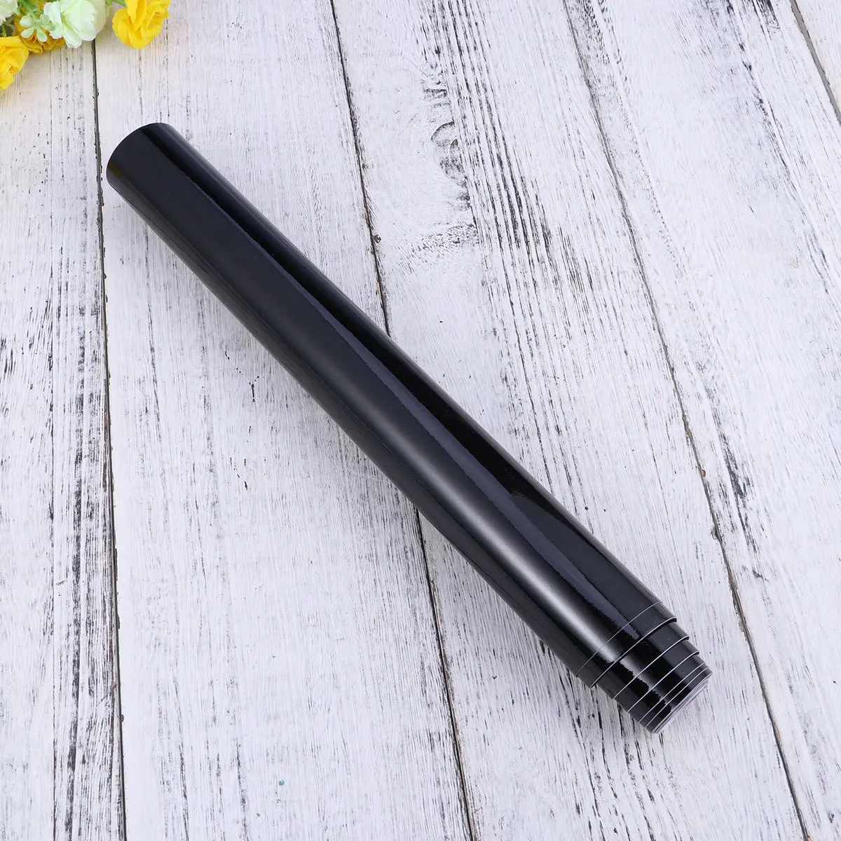 لامعة الفينيل فيلم مشرق الأسود سيارة ملصق مقاوم للماء بولي كلوريد الفينيل سهلة اللصق لا بقايا 12x60 بوصة سيارة ملصق الفيلم #5