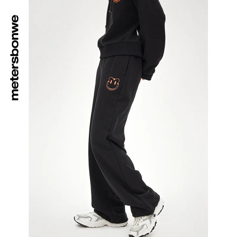 Metersbonwe-Women\'s Wide Leg Trouser Fashion Printed Casual Comfortable Joggers Loose Straight Leg Sweatpants Spring And Autumn