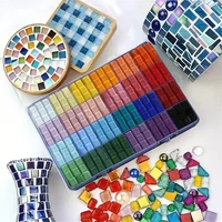 720pcs Glass Mosaic Tile Set, 0.99cm Square, DIY Craft Supplies for Handmade Projects, 24, Mosaic Stickers, DIY Craft Materials