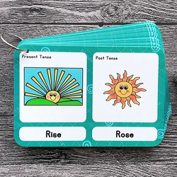 46 Groups Fun Flashcards Game English Word Pocket Irregular Verb Past Tense Cognitive Cards For Children Early Education Toys