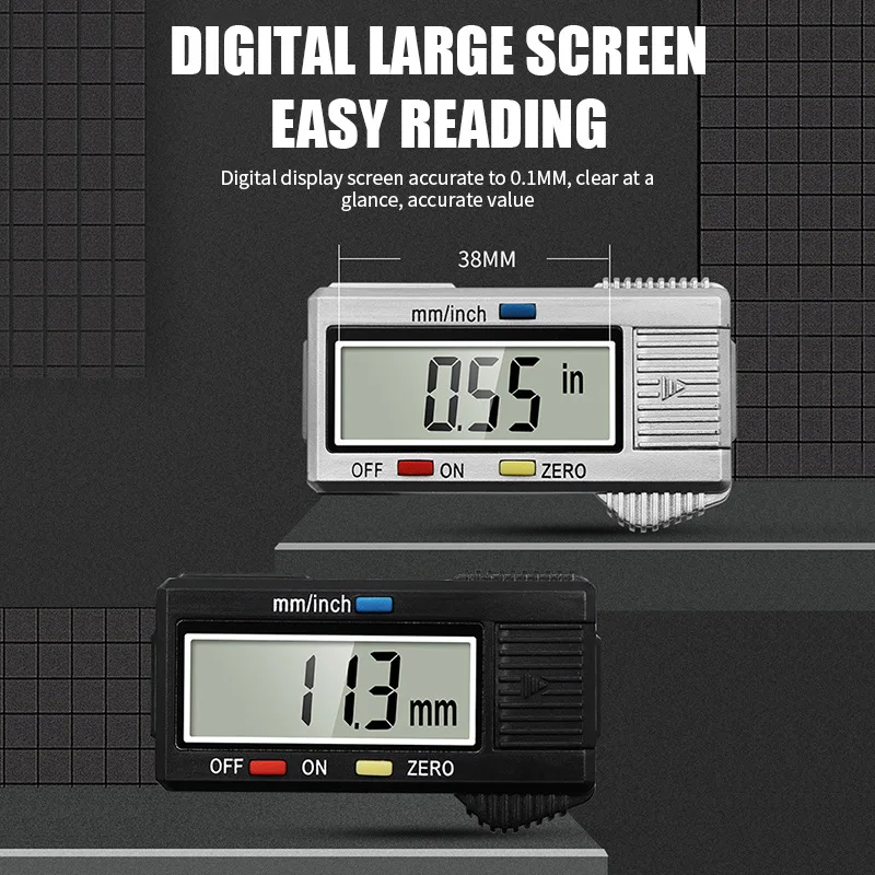 Imagem -02 - Paquímetro Digital Eletrônico de 100 Mm150 mm Mostrador de Fibra de Carbono Medidor Vernier Micrômetro Ferramenta de Medição Régua Digital