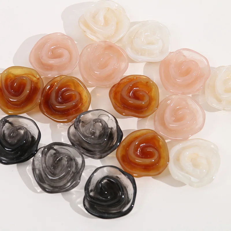 

Fresh New 50pcs 24*24mm Transparent Colors Flatback Jewelry Resin Flowers Cabochons Garment Ornament Accessories Material