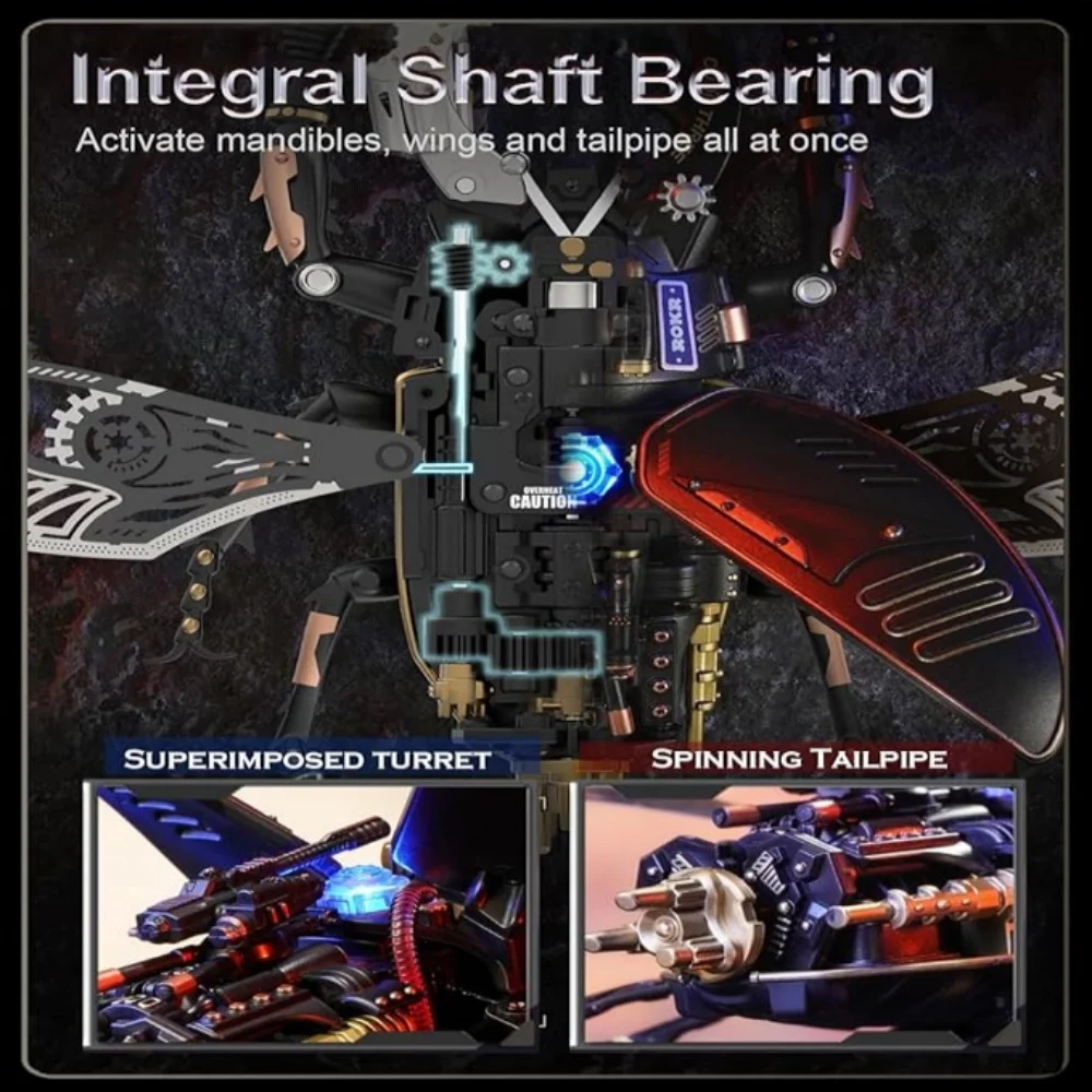 115PCS3D الألغاز للبالغين الكهربائية الحشرات نموذج معدني بناء عدة مكتب اللعب هواية كيت للبالغين هدية للمراهقين