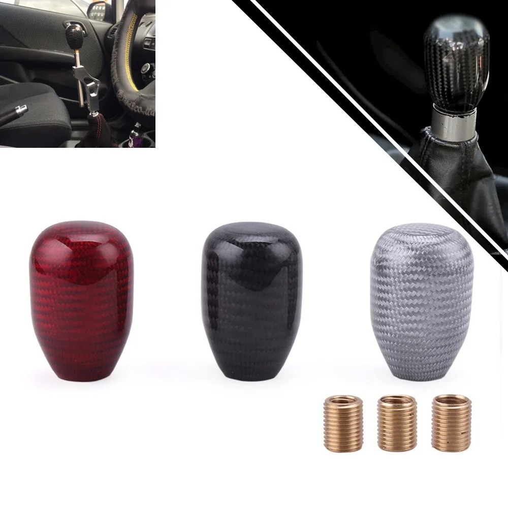 

Универсальная автомобильная ручка переключения передач из настоящего углеродного волокна, ручной рычаг переключения передач AT MT