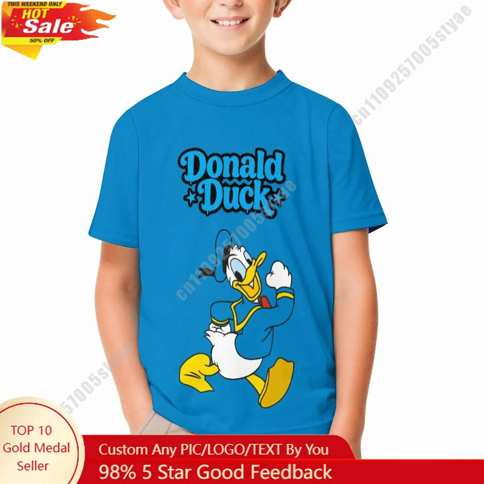 

Donald Duck T Shirt Disney Boy Girl Custom Short Sleeve Print Fashionable Cute Casual Cotton TShirt Crew Neck Children Tee