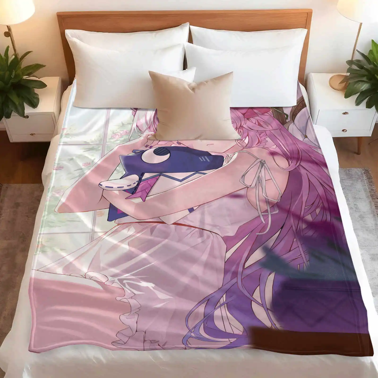 原神 シトライ フランネルブランケット 冬用 ソフトで暖かい寝具 スロー 女の子 男の子用 ベッドスプレッド ソファベッドカバー