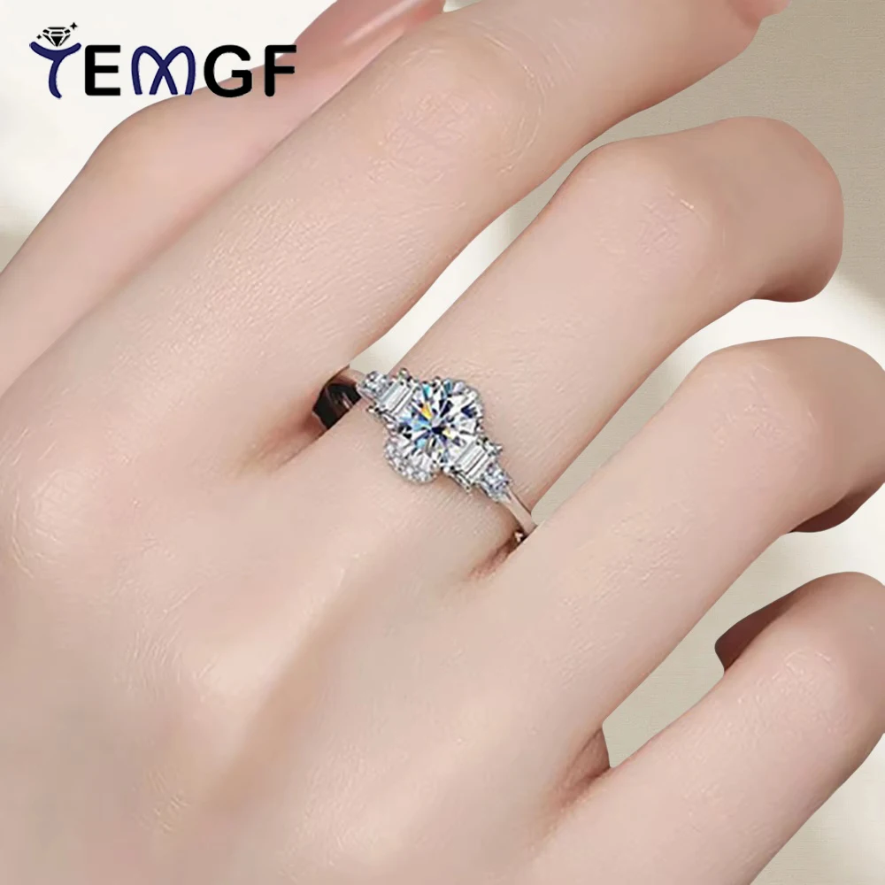 

TEMGF 5*7mm Oval Cut Moissanite Ring 925 Silver Lovers Ring for Women Men Fine Jewelry Wedding Anniversary Present GRA Certified