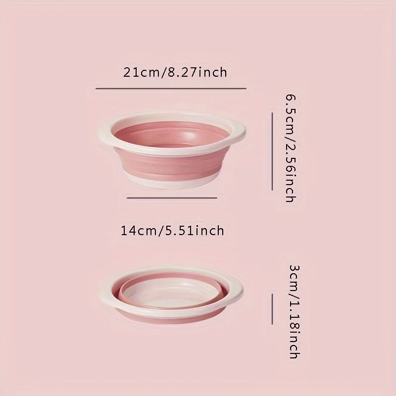 Picture 6: 1PC Small Mini Thickened Foldable Basin, Household Foldable Round Face Washing and Vegetable Washing Basin