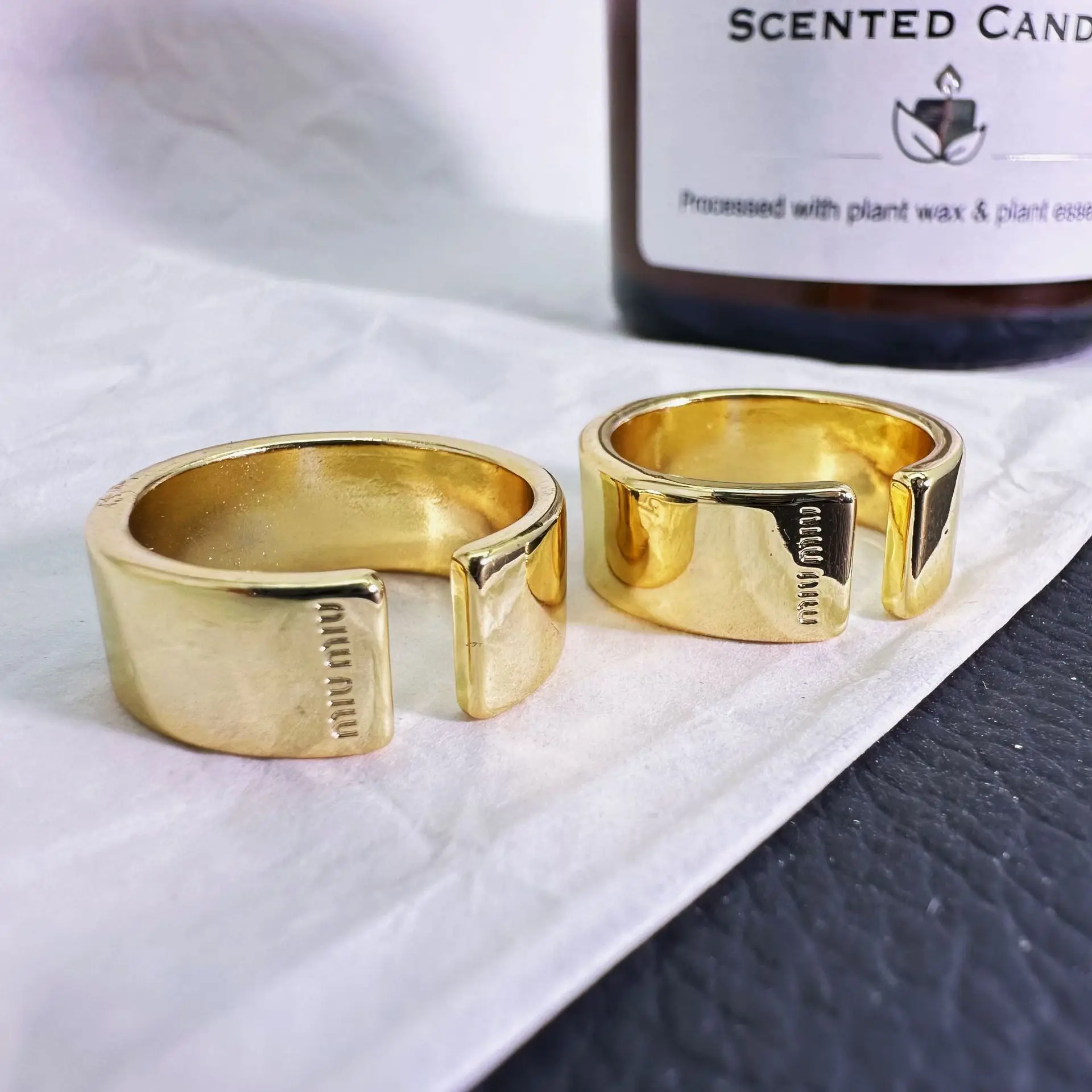 حلقة مفتوحة قابلة للتعديل للنساء، حلقة تكديس بسيطة، حلقة إصبع متوسطة من المينا المطلية بالذهب، مجموعة حلقات مفصل ميدي أنيقة #5