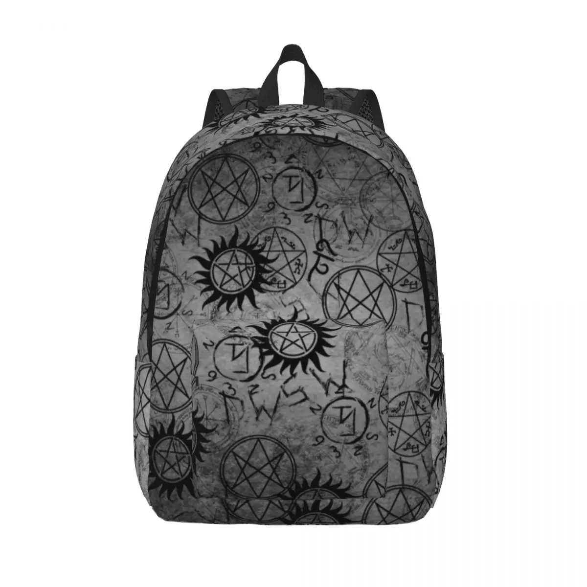 Supernatural Grey Fashion Backpack Lightweight Student Business Daypack for Men Women College Canvas Bags