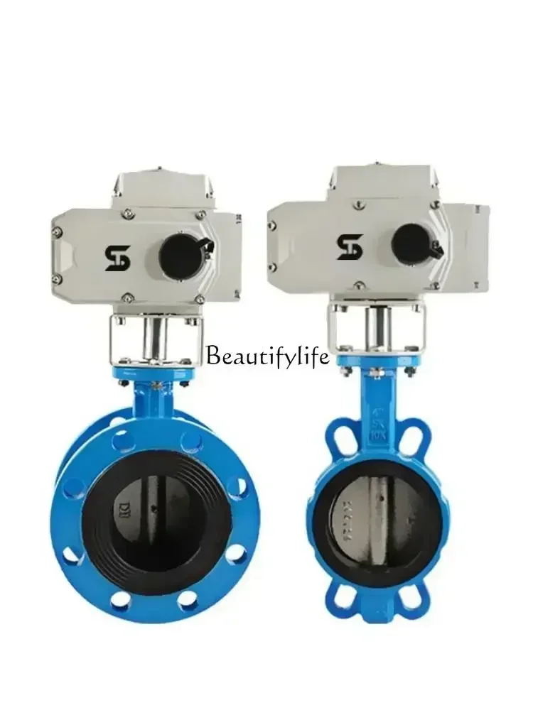 

zq Electric Wafer Butterfly Valve D971X-16Q Sealed Stainless Steel Flange Adjusting Switch Valve