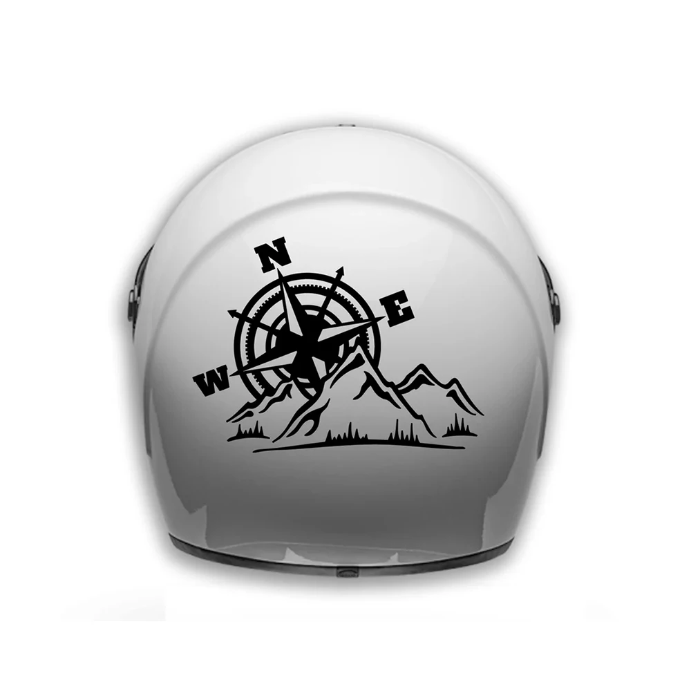 Motorcycle Decal Compass Vinyl Sticker For Motor Helmet Decal Decor Mountain Compass Stickers