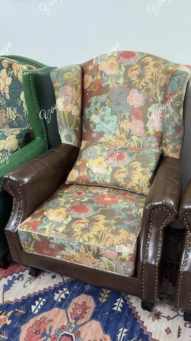 미국산 가죽 원단 싱글 소파 소형 아파트 거실 침실 서재 하이백 라운지 체어 조합