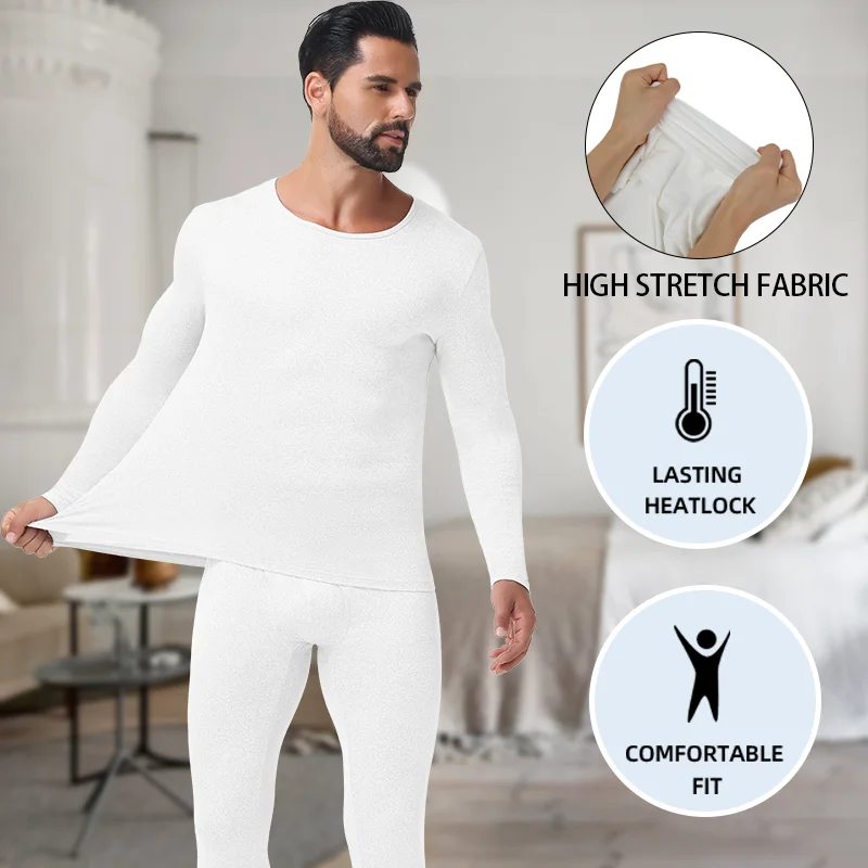 Miss Moly Winter Autumn Thermal Underwear Set for Men Compression Long Johns Keep Warm Long Sleeve Top Tight Legging Pajamas