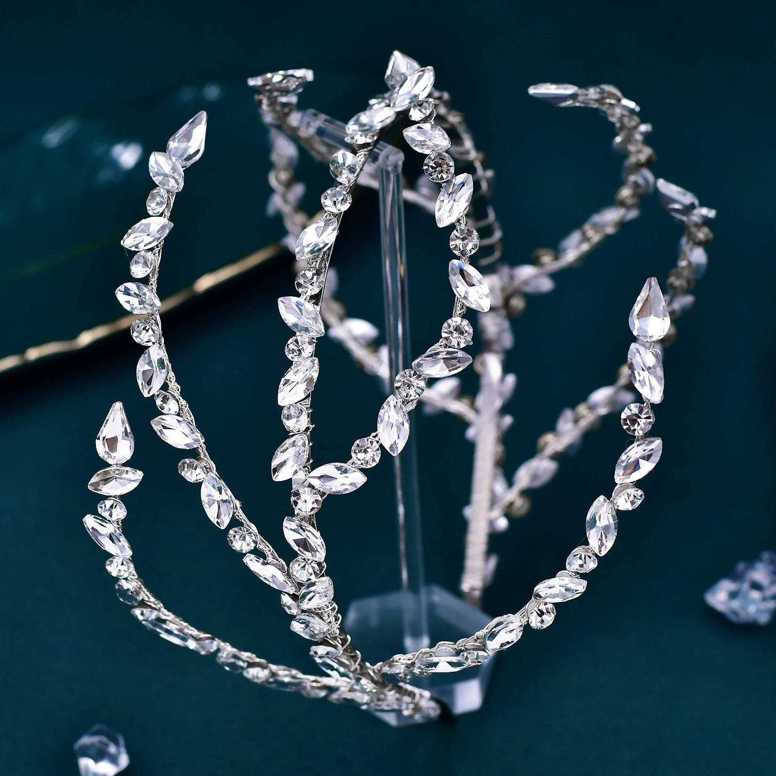 Diadema nupcial de diamantes de imitación para novia, accesorios para el cabello de cristal, joyería femenina para boda, decoración para la cabeza, regalo de dama de honor, HP611