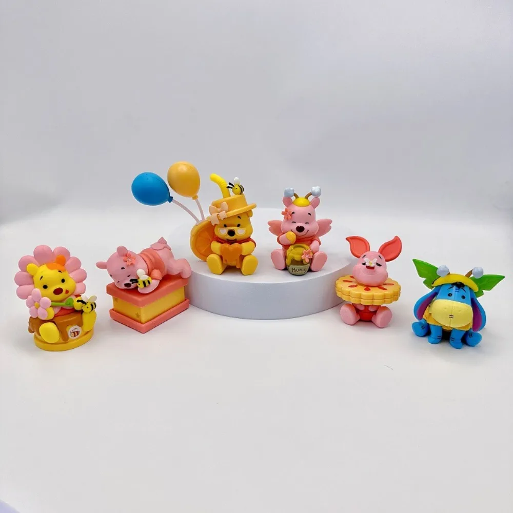 Disney Winnie The Pooh Honey Gourmet Pooh Bear Leitão Boneca, Cute Cartoon Garage Kit, Modelos, Bolo Ornamento, 6 Estilos