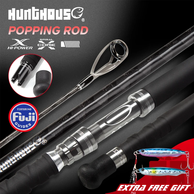 

Hunthouse Ocea GT Popping Fishing Rod Spinning 100g Fuji Guide Carbon Fiber 2.35m 2.55m 2.7m Boat For Tuna Blue Marlin Rod Boat