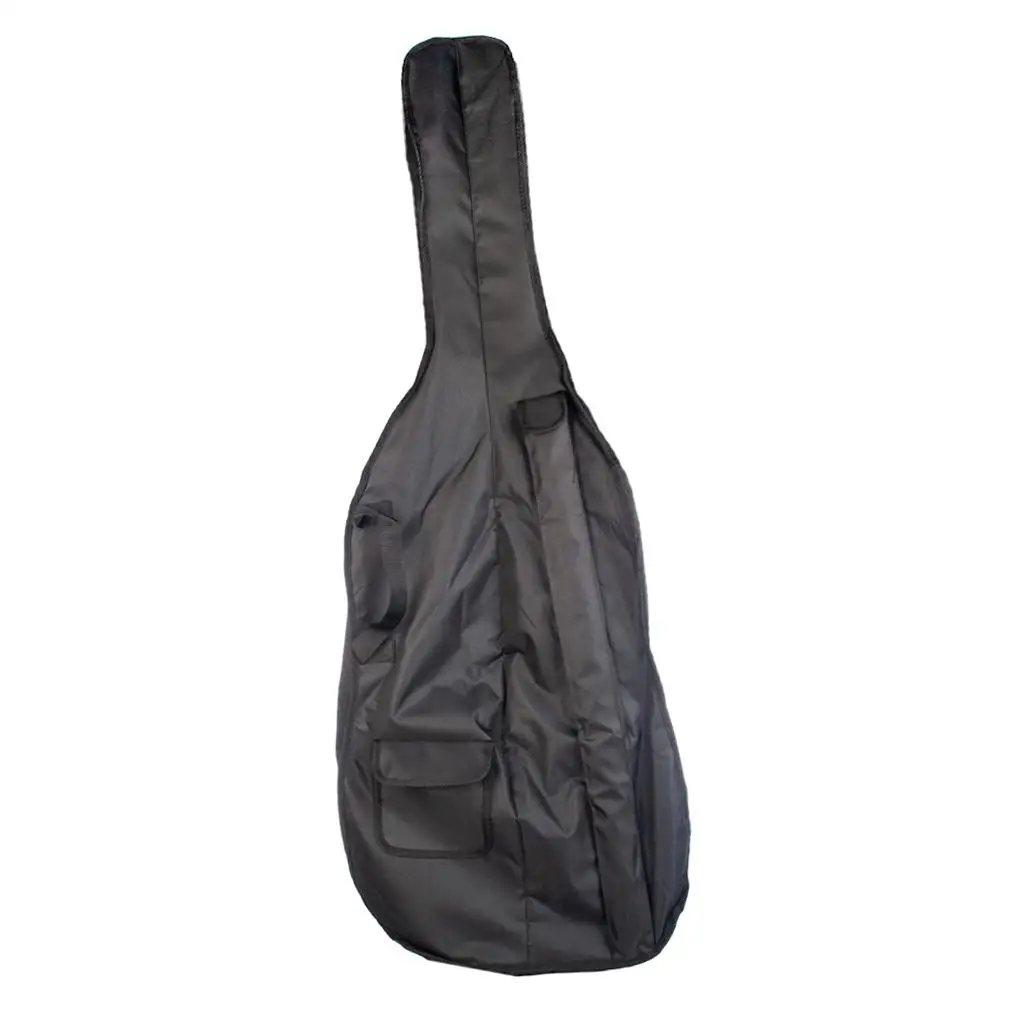 Adjustable Double Shoulder Strap Waterproof Nylon Cello Gig Bag Soft Case Cover - 4/4 Size - Black Padded Cello Gig Case