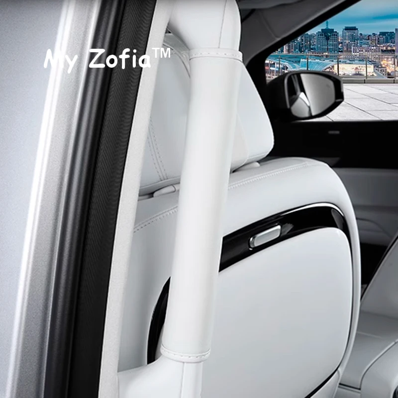 For Xpeng X9 2024 2025 2026 Car Second Row Middle Door Handle Leather Protective Cover Non-slip Interior Accessories
