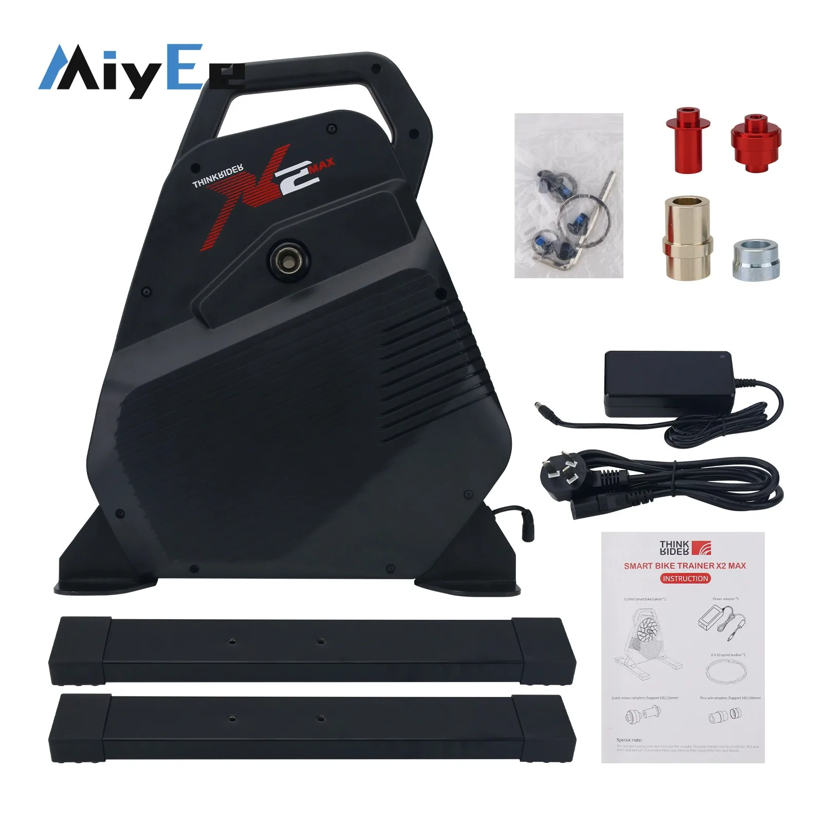 ThinkRider X2MAX 2000W Direct Drive Smart Bike Trainer Indoor Cycling Trainer Built-in Power Meter Black White