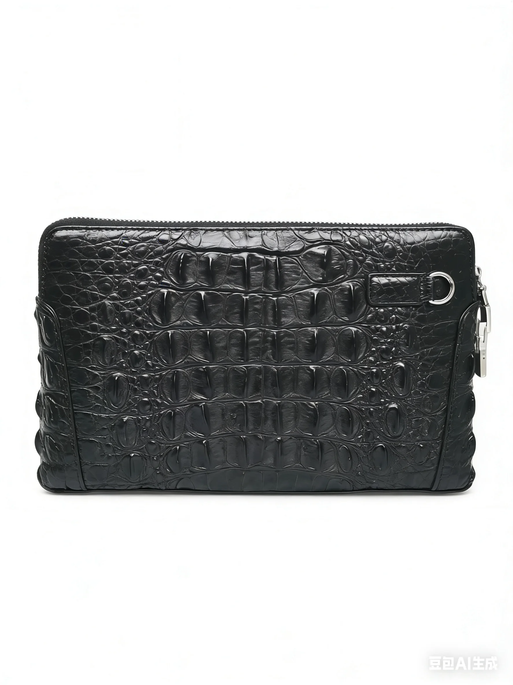 Genuine Crocodile Leather Men's Business Clutch Bag, Real Crocodile Leather Double Zipper Password Lock, Multiple Card Slots, La