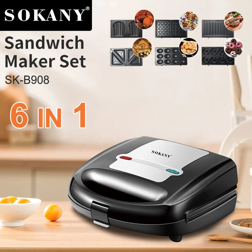 Electric Breakfast Sandwich Maker Homeuse Toaster Panini Maker Indoor Grill Maker with Nonstick Surface