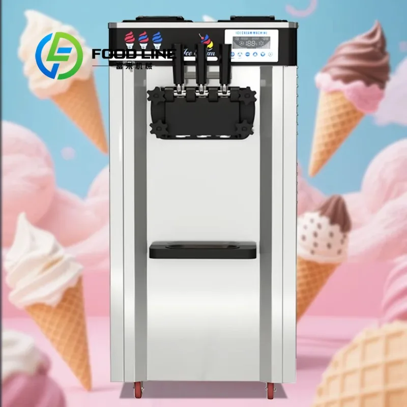Soft Ice Cream Machine Lightweight Portable Body Easy To Move For Temporary Festival Fair And Outdoor Pop-Up Snack Stalls
