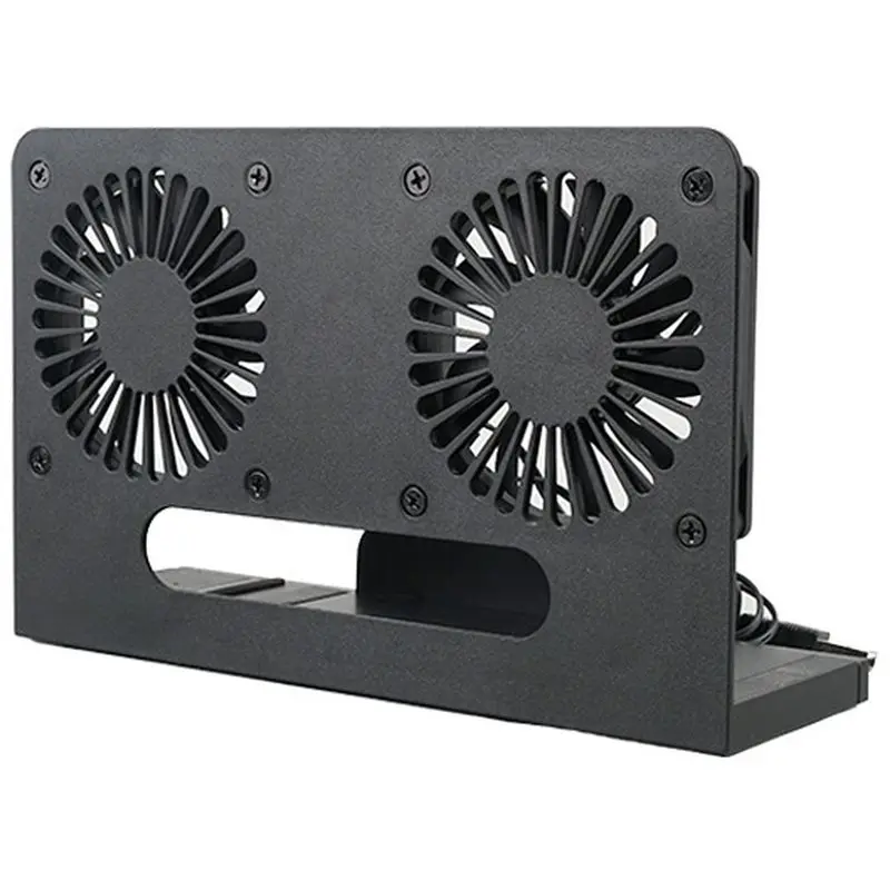 SQPP-Vertical Dual Fan USB 5V Cooler Bracket Desk Router Cooling Stand For Modem Router