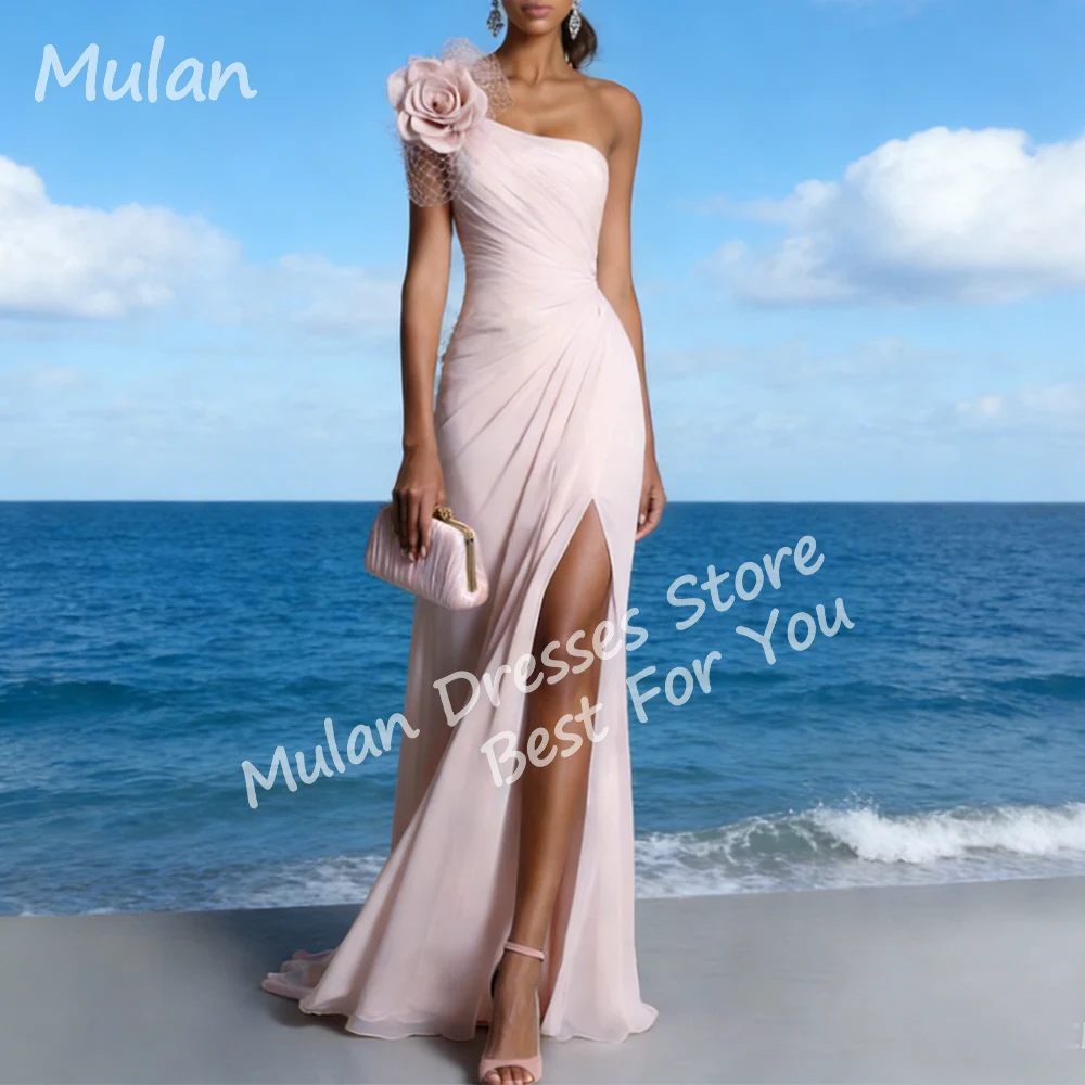 

Customized Light Pink Evening Dresses for Women One-Shoulder Floor-length A-Line Party Prom Special Events Gala Gowns 2026