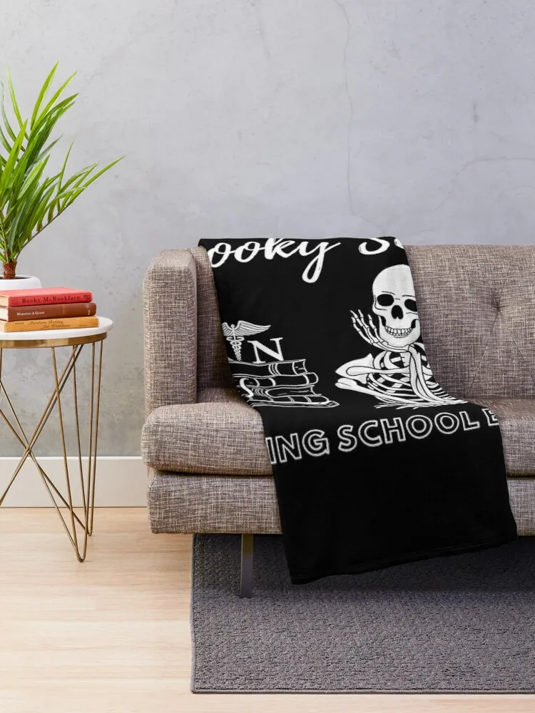 Nursing School Student Halloween Skeleton For Spooky Season Throw Blanket for sofa Decorative Beds Bed covers Blankets