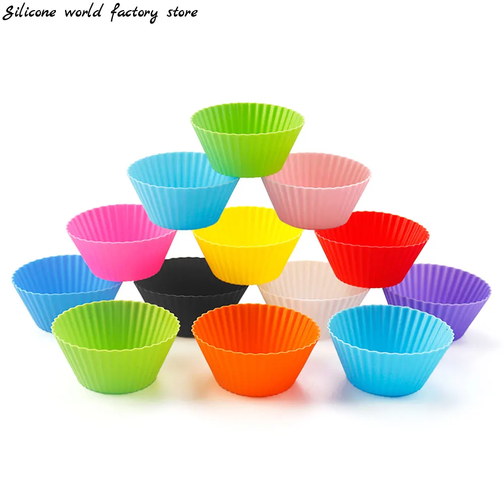 

1PC Silicone Cake Mold Round Shaped Muffin Cupcake Baking Mold 11Colors Kitchen Cooking Bakeware DIY Cake Decorating Tools